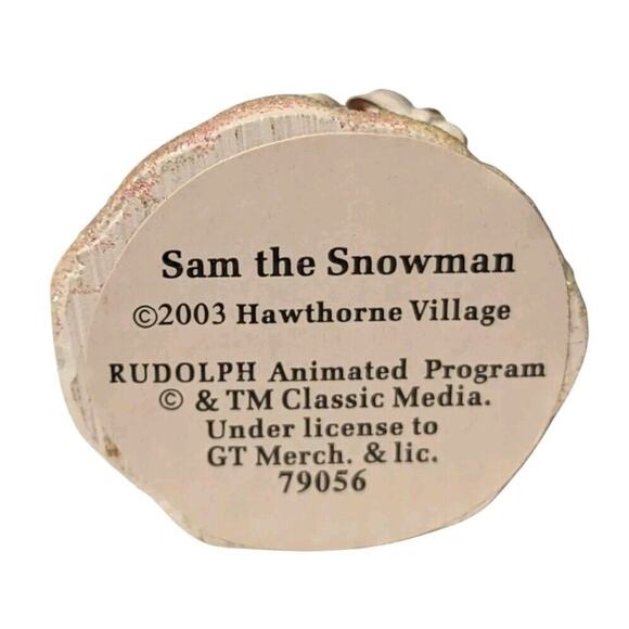 Hawthorne Village Sam the Snowman Rudolph Christmas Town 2003 Mini Figure 79056 - Picture 6 of 7